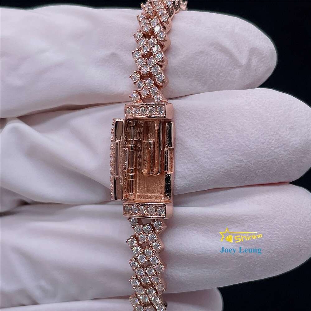 Classic Design Hip Hop Jewelry 5mm One Row Stone Vvs Moissanite Diamond Cuban Bracelet S925 Iced Out Cuban Link Bracelet Women
