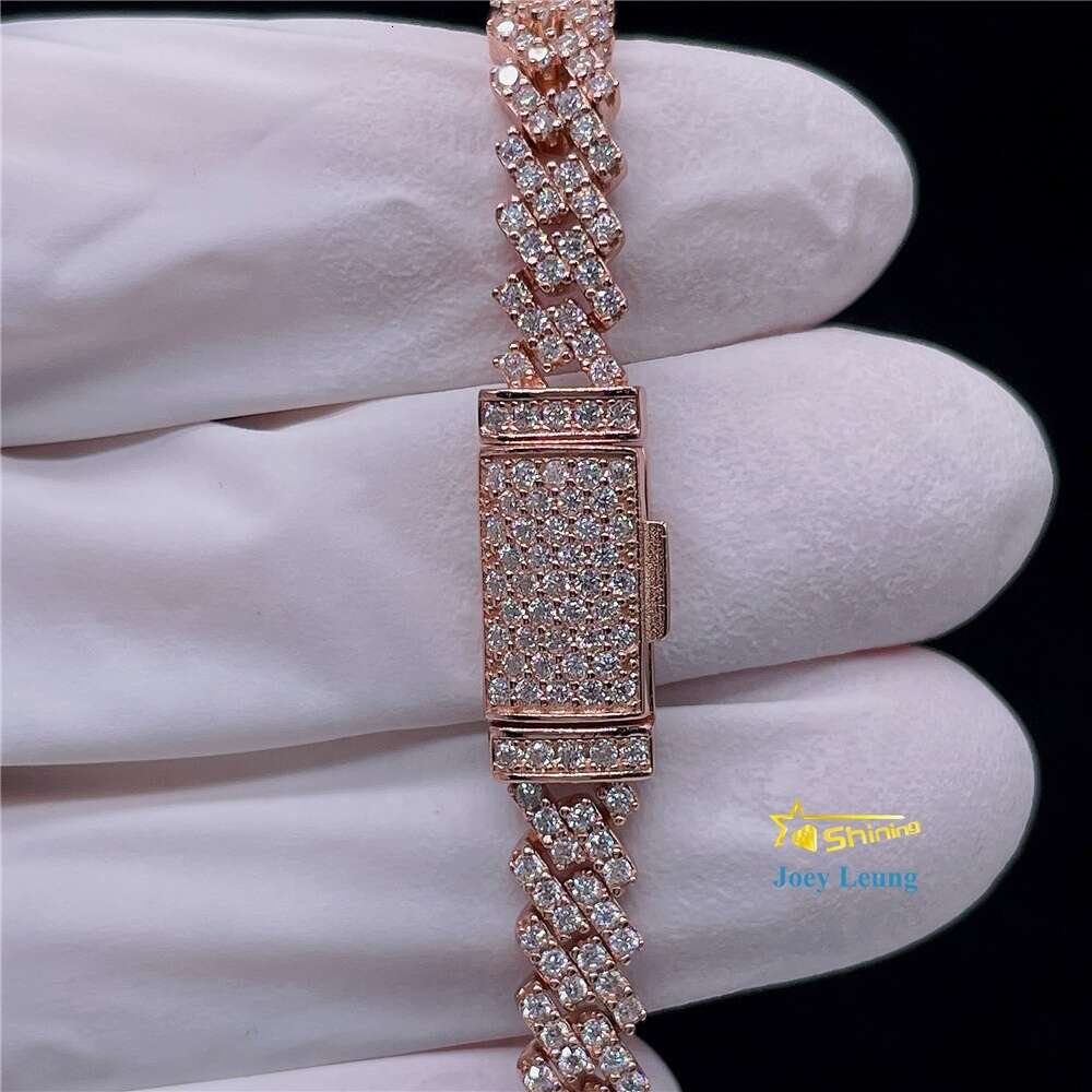 Classic Design Hip Hop Jewelry 5mm One Row Stone Vvs Moissanite Diamond Cuban Bracelet S925 Iced Out Cuban Link Bracelet Women