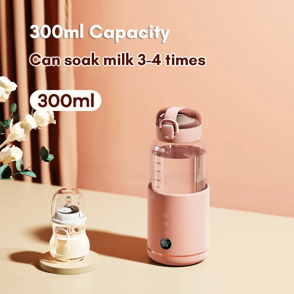USB Milk Water Warmer for Baby Formula 300ml Capacity Precise Temperature Control Builtin Battery Wireless Instant 240111