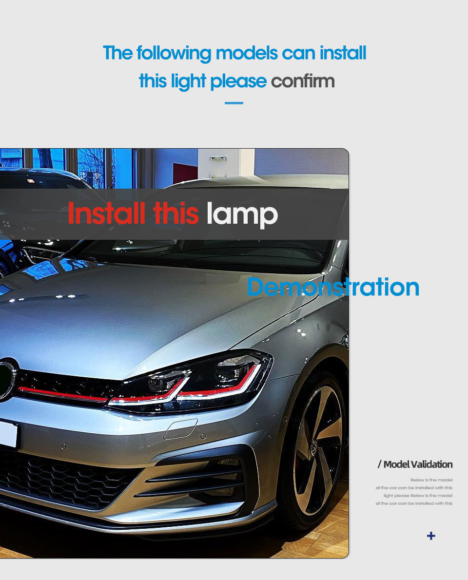 Car Turn Signal Head Light Assembly for VW Golf 7.5 LED Headlight 2018-2021 Daytime Running High Beam Lens