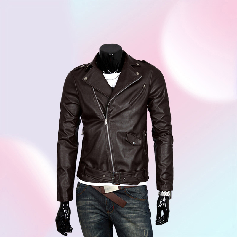 Men039s Jackets Men Fashion PU Leather Jacket Spring Autumn British Style Motorcycle Male Coat Black Brown M3XL9194696
