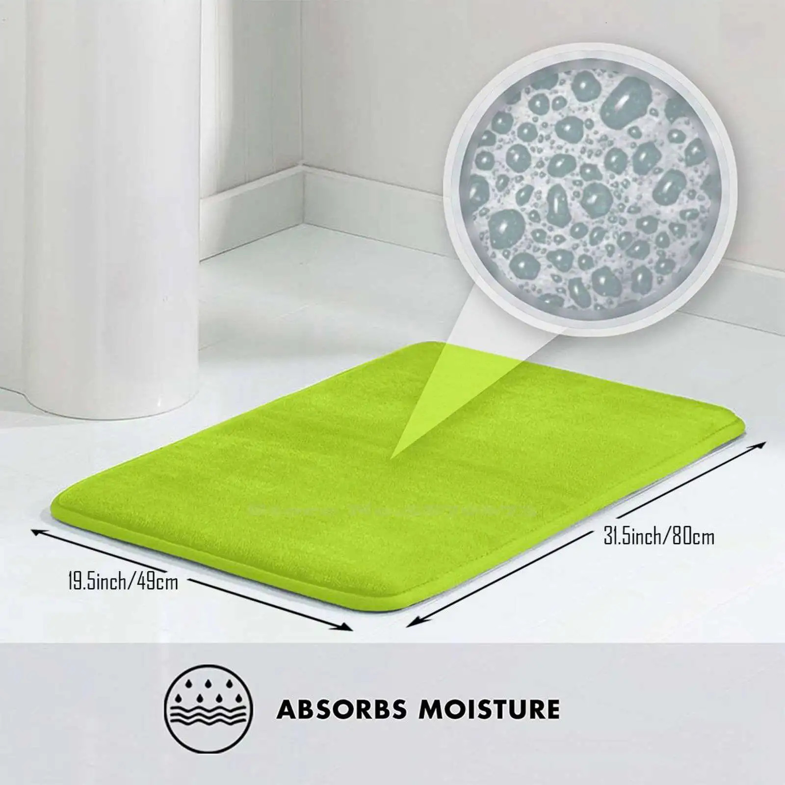 Lime Green Door Mat Foot Pad Home Rug Lime Green Forest Tree Wedding Citrus I Do Favor Bright 240111