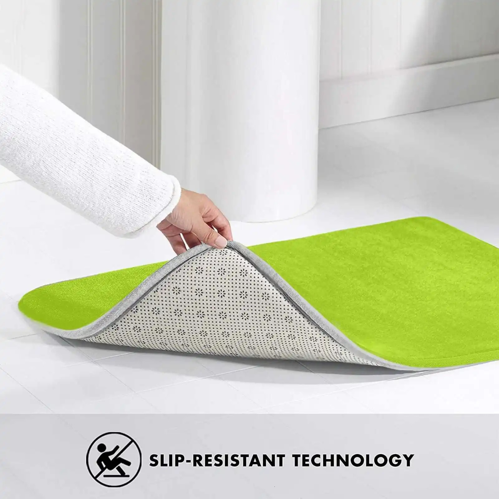 Lime Green Door Mat Foot Pad Home Rug Lime Green Forest Tree Wedding Citrus I Do Favor Bright 240111