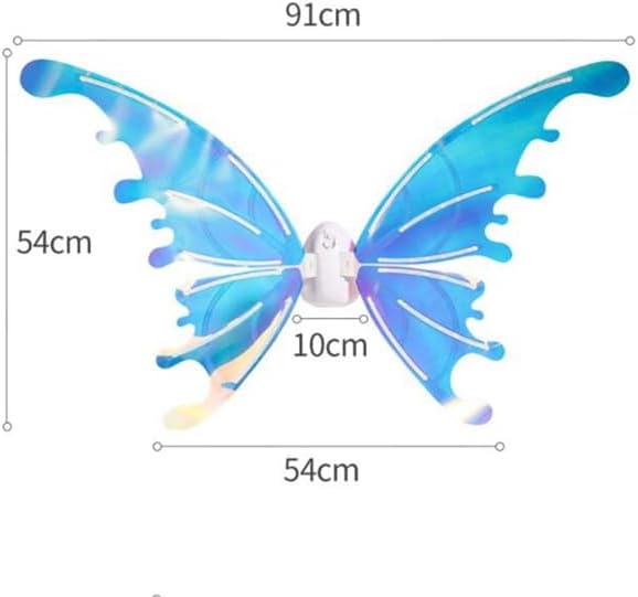 Electric Fairy Wings with LED Lights,Pets Glowing Elf Angel Wings with Magic Wand Princess Crown for Kids Pets Costumes