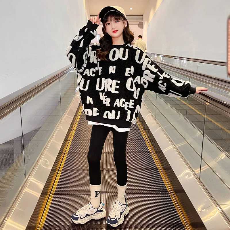 Pullover Children's Sweatshirts Autumn Winter New Arrivals Kids Clothes Toddler Casual Sport Tops Teen Clothes Girls Pullover SweatshirtL2401