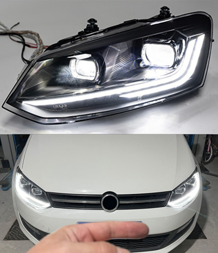 Car Headlight Assembly for VW Polo LED Daytime Running Turn Signal Light 2009-2022 High Beam Head Lamp