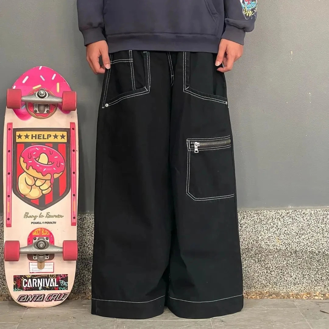 JNCO Jeans Gorilla Pattern Print Loose Big Pants Mens Womens Street Wear Hip Hop Rock Harajuku High Waisted Wide 240112