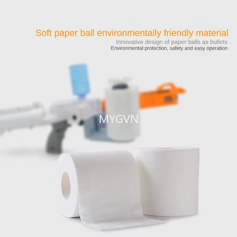 Paper Bullet Gun Toy Toilet Paper Launcher Creative Soft Bullet Gun Battle Shooting Boy Gift Cool Stuff Funny Cs Prop