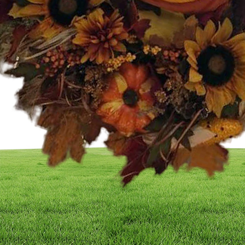 Halloween Decoration Fall Pumpkin Wreath for Front Door with Pumpkins Artificial Maples Autumns Harvest Holiday Decor Y09016730138