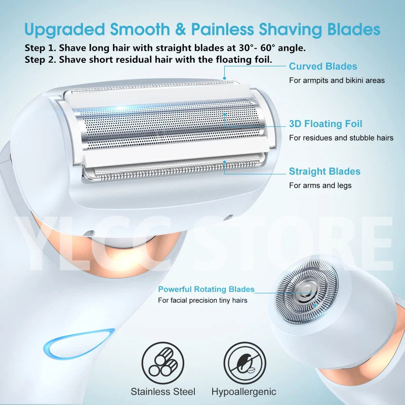 Electric Razors for Women 2 In 1 Bikini Trimmer Face Shavers Hair Removal for Underarms Legs Ladies Body Trimmer IPX7 Waterproof 240112