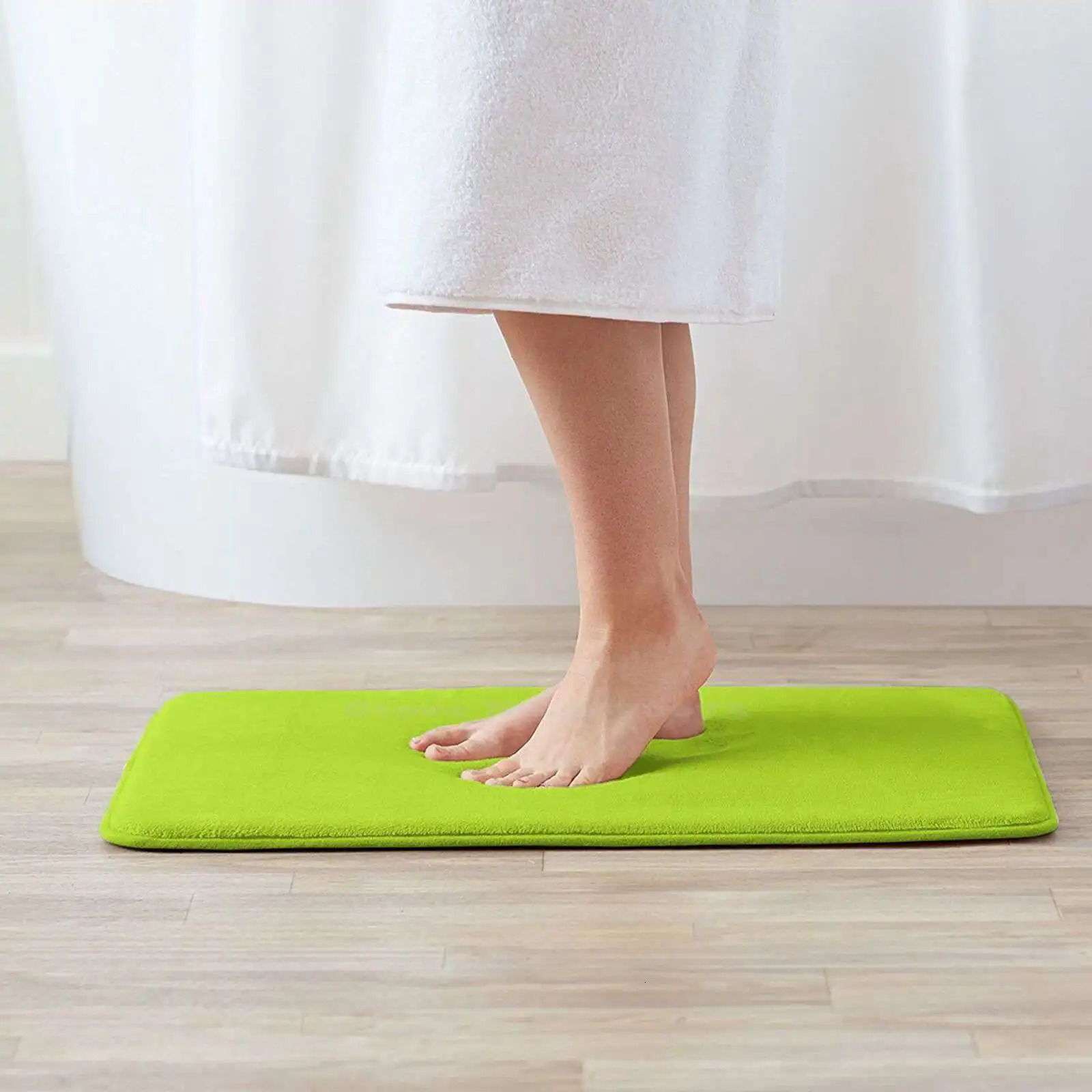 Lime Green Door Mat Foot Pad Home Rug Lime Green Forest Tree Wedding Citrus I Do Favor Bright 240111