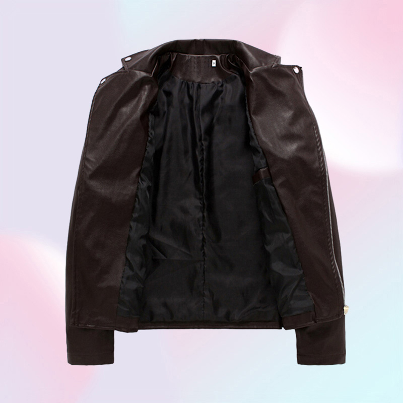 Men039s Jackets Men Fashion PU Leather Jacket Spring Autumn British Style Motorcycle Male Coat Black Brown M3XL9194696