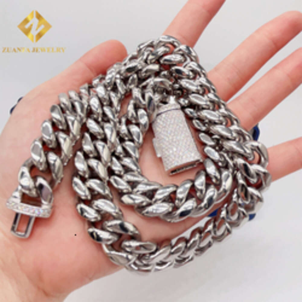 Wholesale Cheap Price Stainless Steel Jewelry 925 Sterling Silver Moissanite Box Lock Stainless Steel Necklaces Chain for Men
