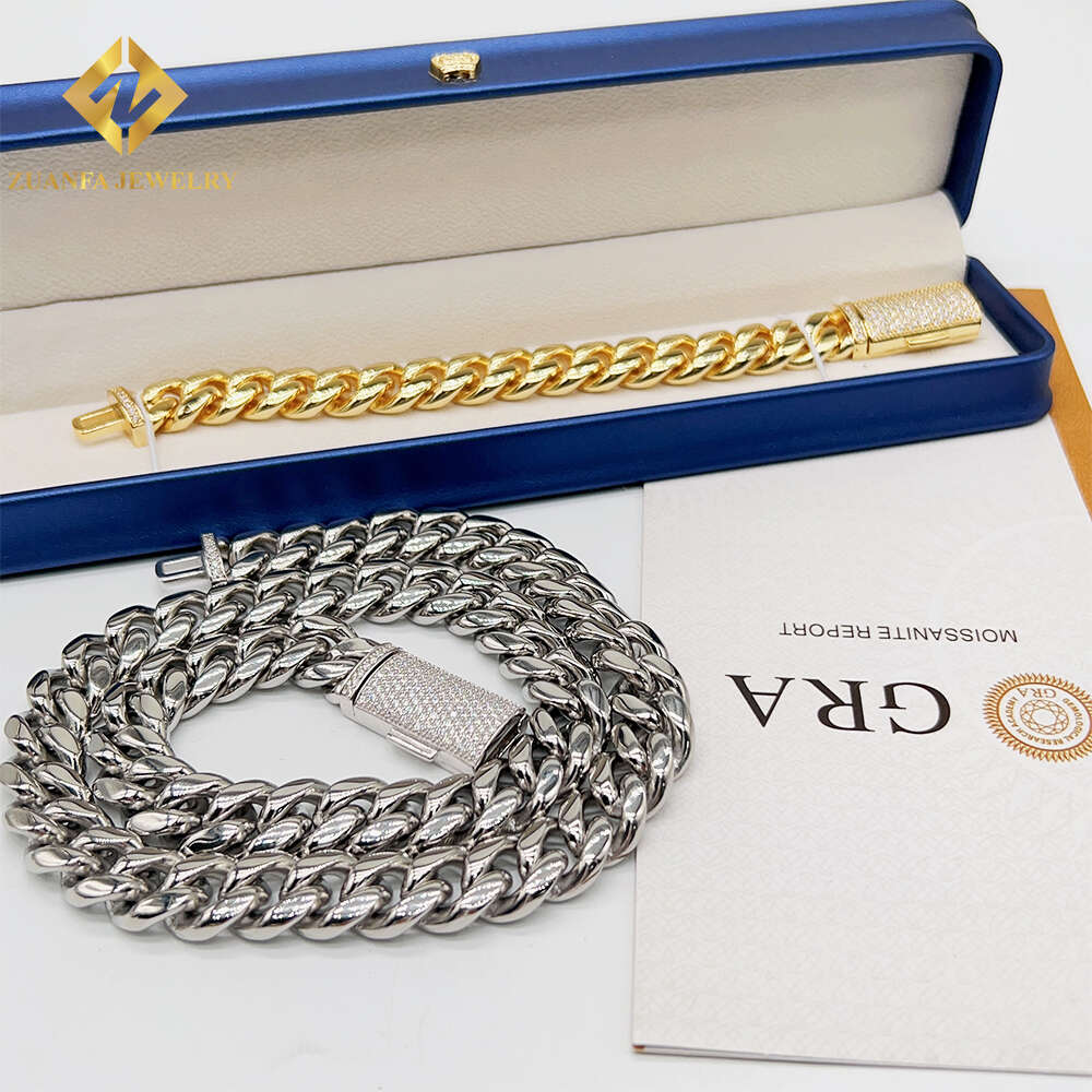Wholesale Cheap Price Stainless Steel Jewelry 925 Sterling Silver Moissanite Box Lock Stainless Steel Necklaces Chain for Men