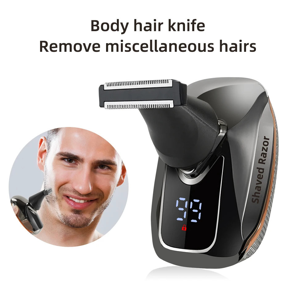7D Electric Head Shaver for Bald Men High Quality Electric Men's Grooming Kit Cordless Waterproof LCD Head Shavers Rechargeable 240111