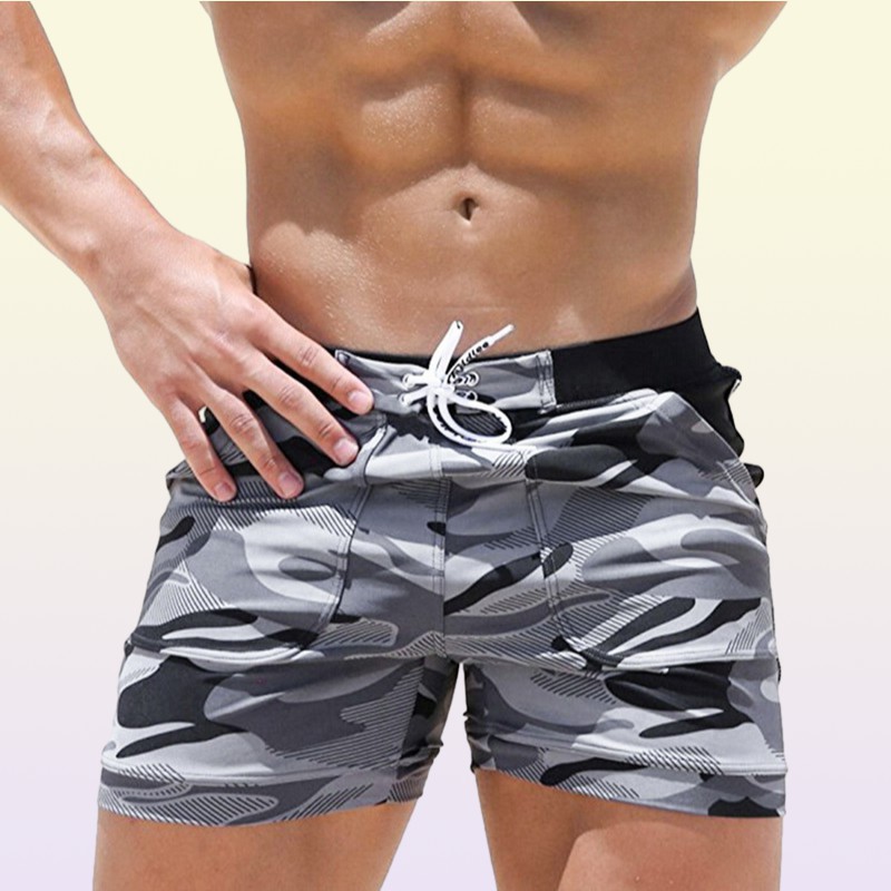 Fashion Beach Shorts For Men Swimshorts Men Board Short For Swimwear Camo Gray Print New Male Shorts Plus Size1