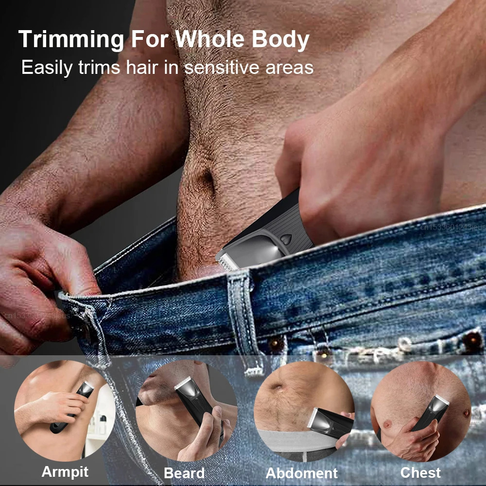 Body Trimmer For Men Painless Epilator Rechargeable Shaver For Sensitive Areas Bikini IPX7 Electirc Epilator Body Hair Trimmer 240112