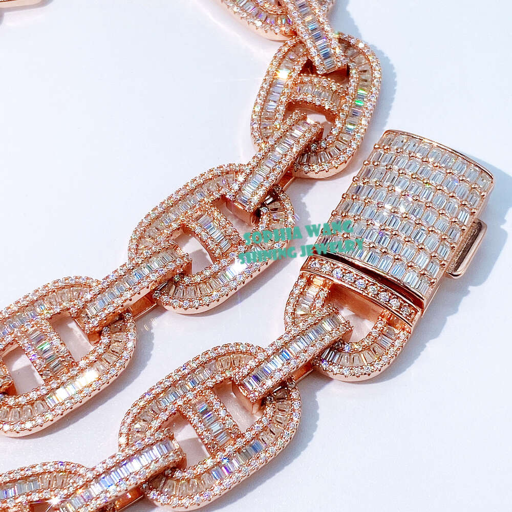 Wholesale 15mm Mens Cuban Link Necklace Hip Hop 14k 18k Gold Plated Cuban Link Diamond Moissanite Chain for Men