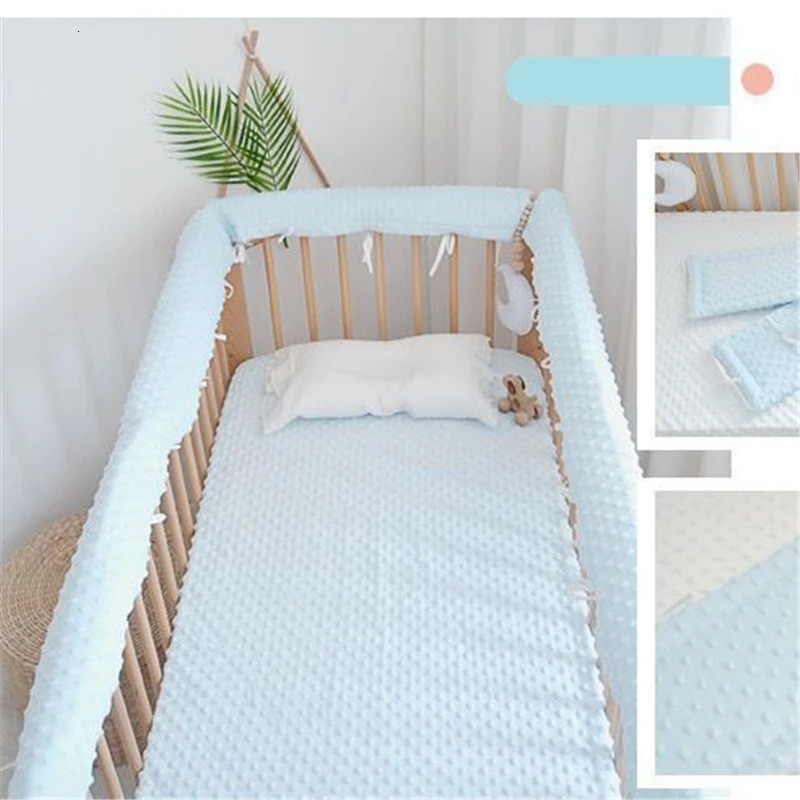 2 Pcs/Lot born Thicken Cotton Anti-biting Bed Wrapping-edge Crib Bumper Protect Strip Children Splicing Bed Side Cushion 240112