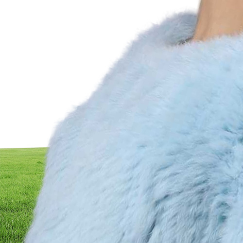 FXFURS Knitted Rabbit Fur Poncho Women Fashion Fur Sweater 100 Real Fur Jackets Girl039s Pullover CJ1912137730426