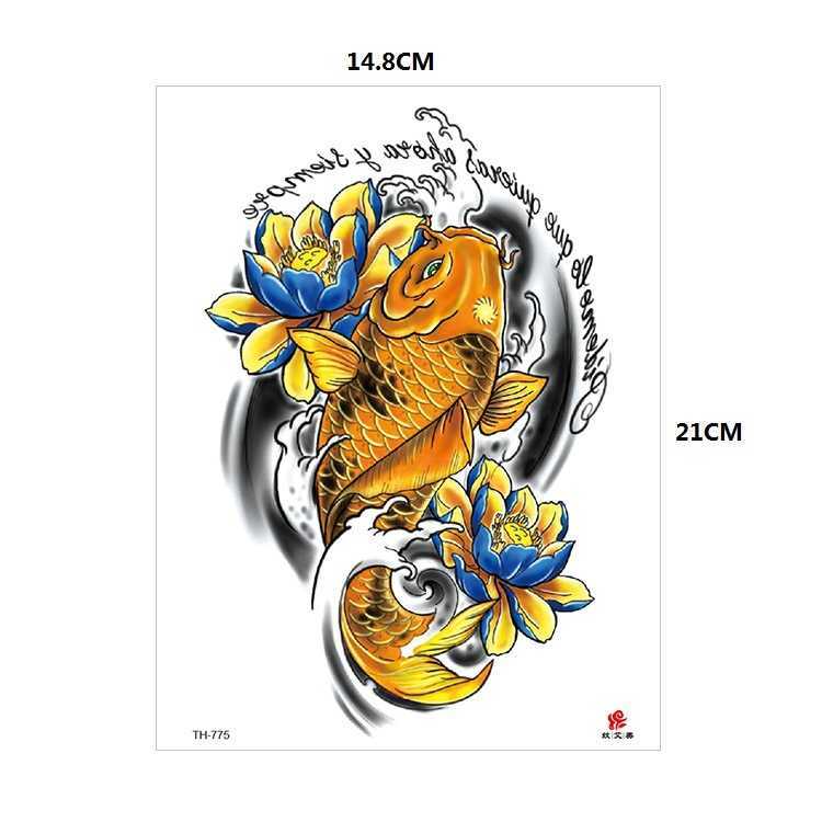 Tiger and wolf animal pattern flower arm half water transfer printing waterproof tattoo sticker simulation
