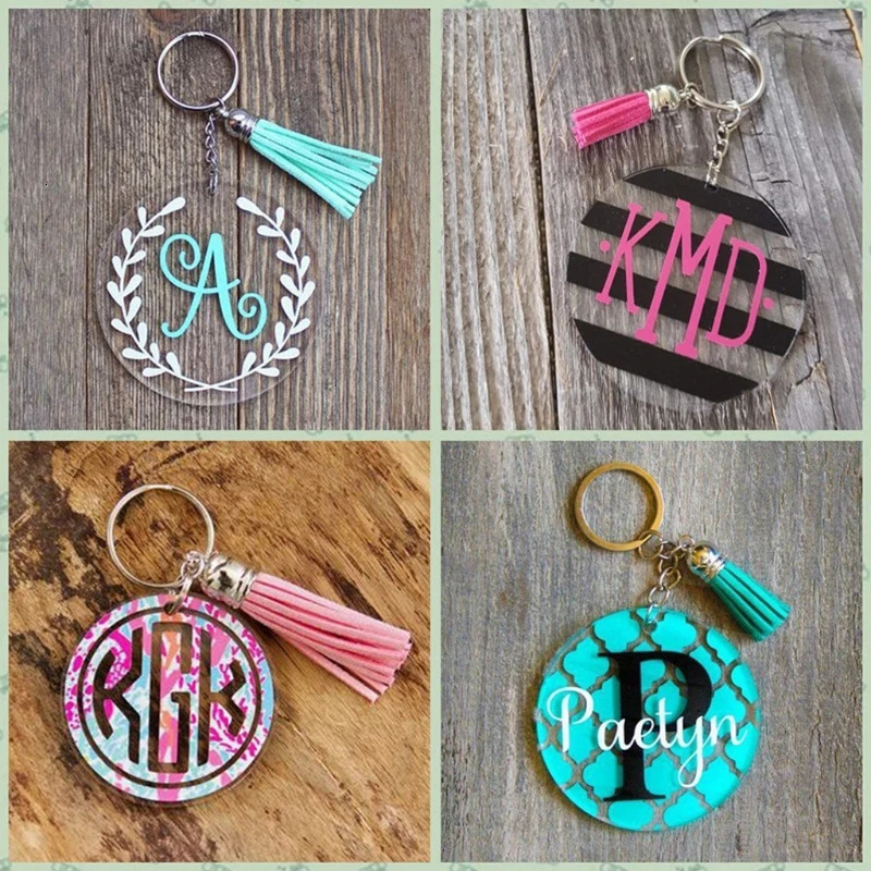 200 Pcs Including Round Acrylic Clear Transparent Discs Key Rings Jump Rings Acrylic Keychain Blanks Vinyl Crafting Kit Dropship 240112