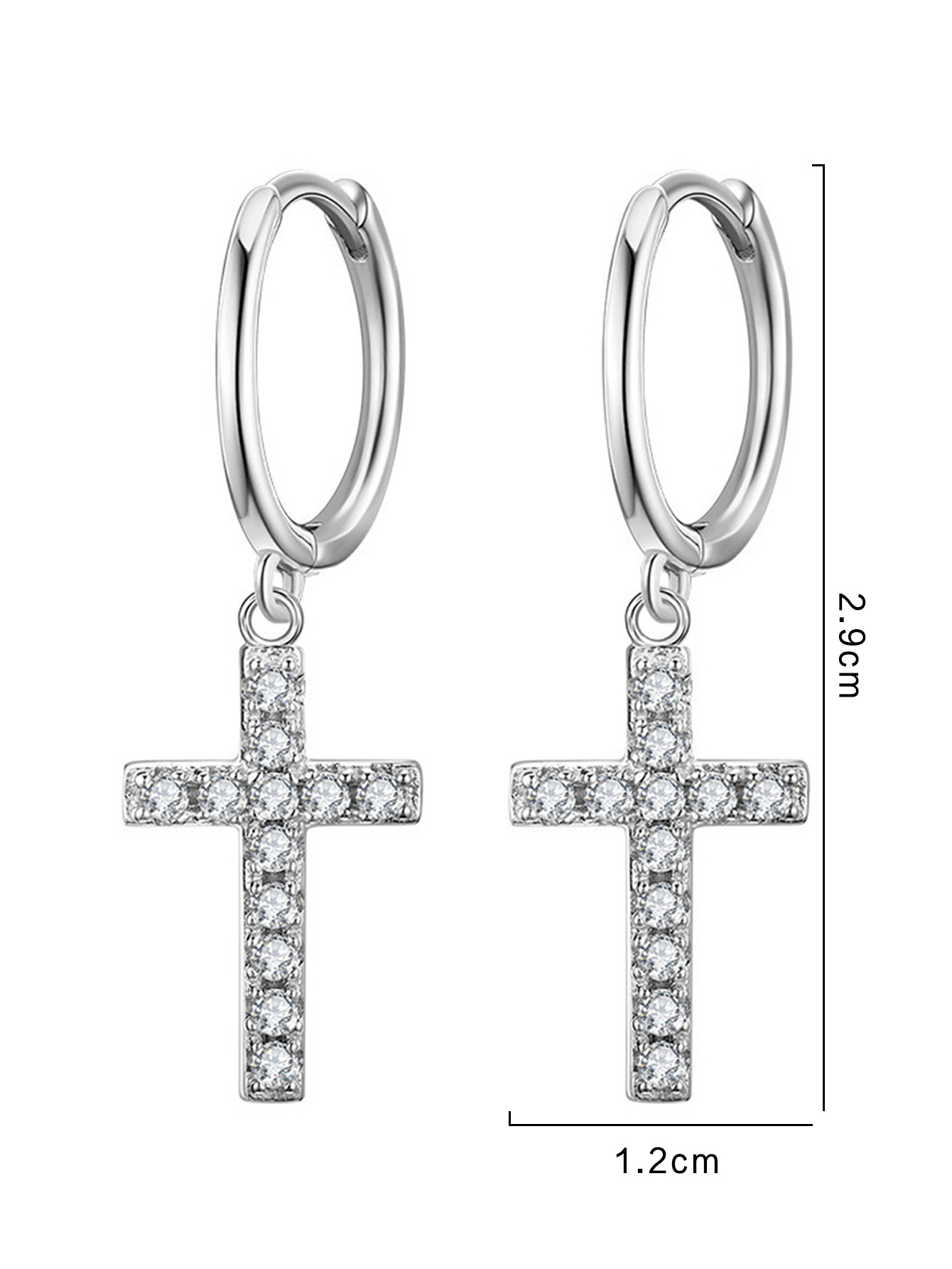 2024 Ins Top Sell Dangle Earrings Hip Hop Fashion Jewelry 925 Sterling Silver Gold Fill Pave 5A Cubic Zircon Party Handmade Women Wedding Cross Earrin