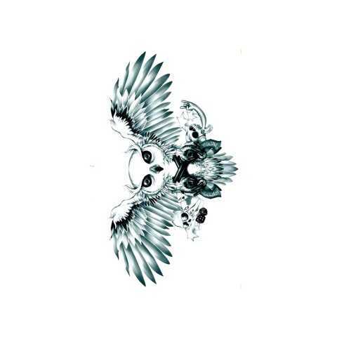 Makeup Sticker Owl Tattoo Water Transfer Waterproof Set with Simulated
