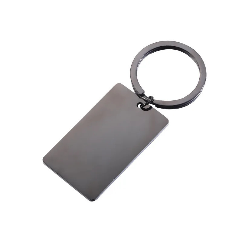 10Pcs 27x45mm Mirror Polished Stainless Steel Rectangle Blank Keychains For Souvenir Gifts Women Mens Car Key Jewelry 240112