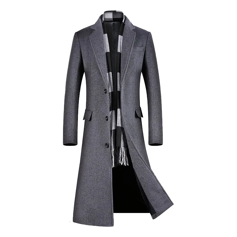 Coats for MenWool content 51%A Long Jacket Below The KneeMens OvercoatMens Coat WindbreakerMen Overcoat Men 240113