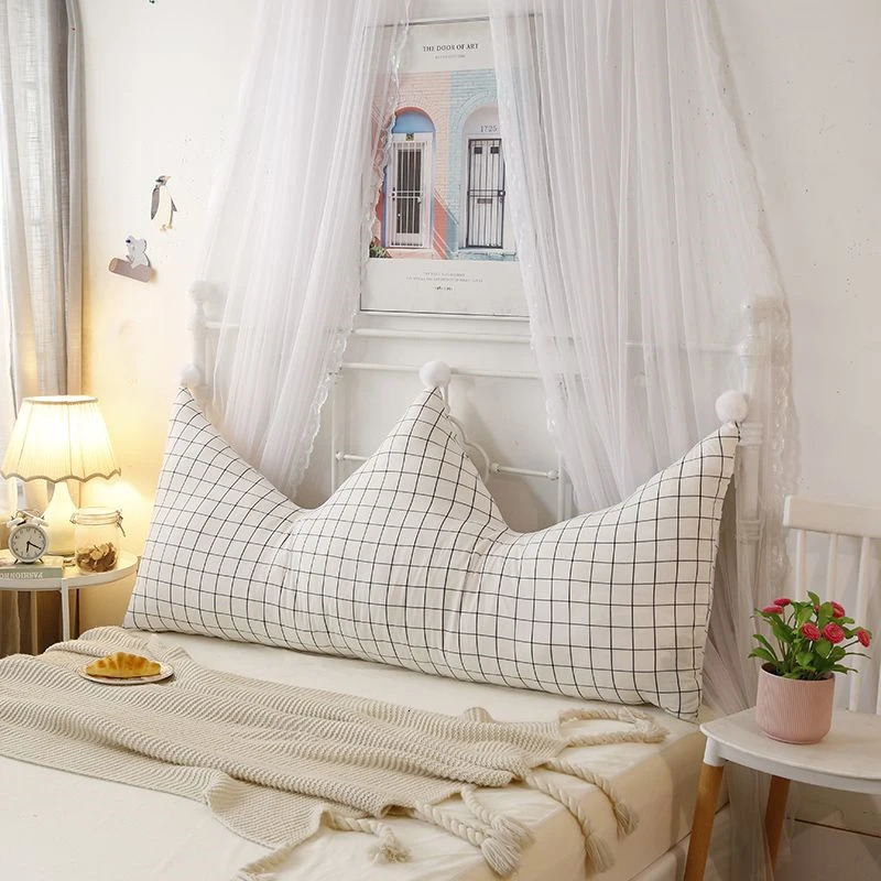 High-quality Cotton Bedside Cushion Crib Bumper Simple Cute Style Soft Large Pillow Removable Washable Sofa Back Cushion Bedding 240112
