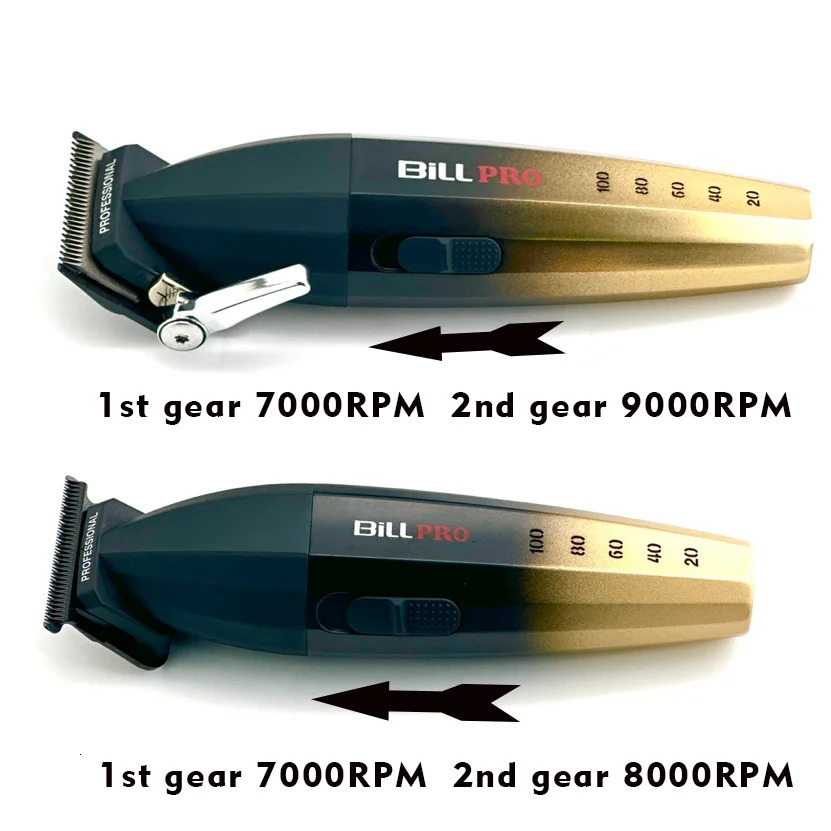 BiLLPRO BL600 BL800 Professional Barber Electric Push Hair Clipper Oil Head Gradient Engraving Head Whitening Device Shaver Tool 240112