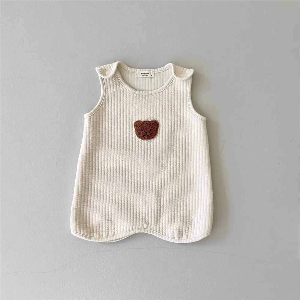 Korean Style Baby Sleeping Bag Bear Babies Sleepsacks Sleepwear for born Jumpsuit Toddler Kids Clothes Boy and Girls Born 240112