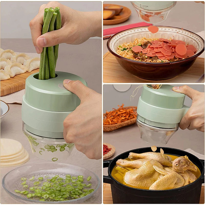 Portable Electric Vegetable Chopper Wireless Food Processor Garlic Chopper Pepper Chili Onion Ginger Mud Masher Cutter Slicer 240113