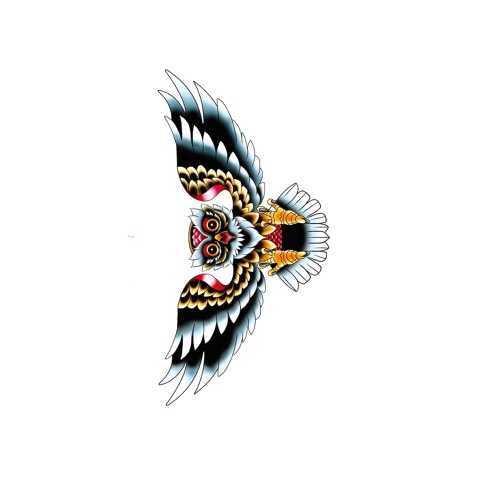 Makeup Sticker Owl Tattoo Water Transfer Waterproof Set with Simulated