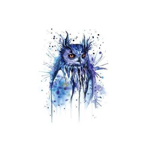 Makeup Sticker Owl Tattoo Water Transfer Waterproof Set with Simulated