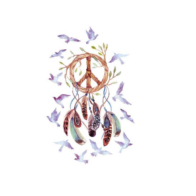 Makeup Catcher Tattoo Dream Sticker Set Colored Feather Water Transfer Waterproof Girl Simulation Arm