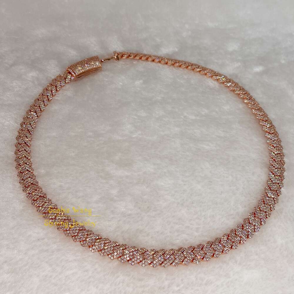 Custom 10mm Luxury Fashion Gold Plated Diamond Iced Out Miami Cuban Link Chain for Men Women