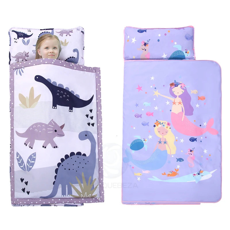 Toddler Baby Sleeping Bag with Pillow and Cotton Qulit Soft for Kids Preschool Travel Nap Mat Boys Girls Bedding Baby Sleep Sack 240112