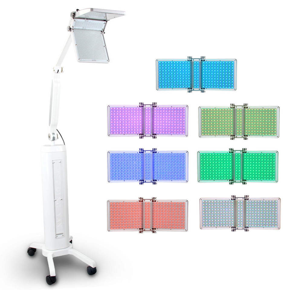 Non-invasive Bio-light 7 Colors LED Skin Revitalizer Facial Cover Rejuvenation Wrinkle Acne Remove PDT Skin Wound Healing Lymph Detox Therapy Machine