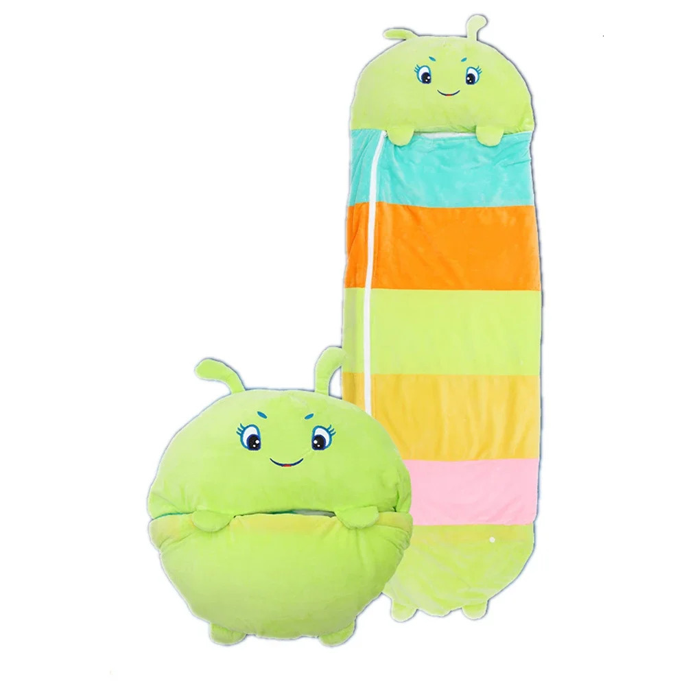 Children's Sleeping Bag Plush Doll Pillow Boys Girls Warm Soft Lazy Kids Sleepsacks Baby Cartoon Sleep Sack For Birthday Gift 240112