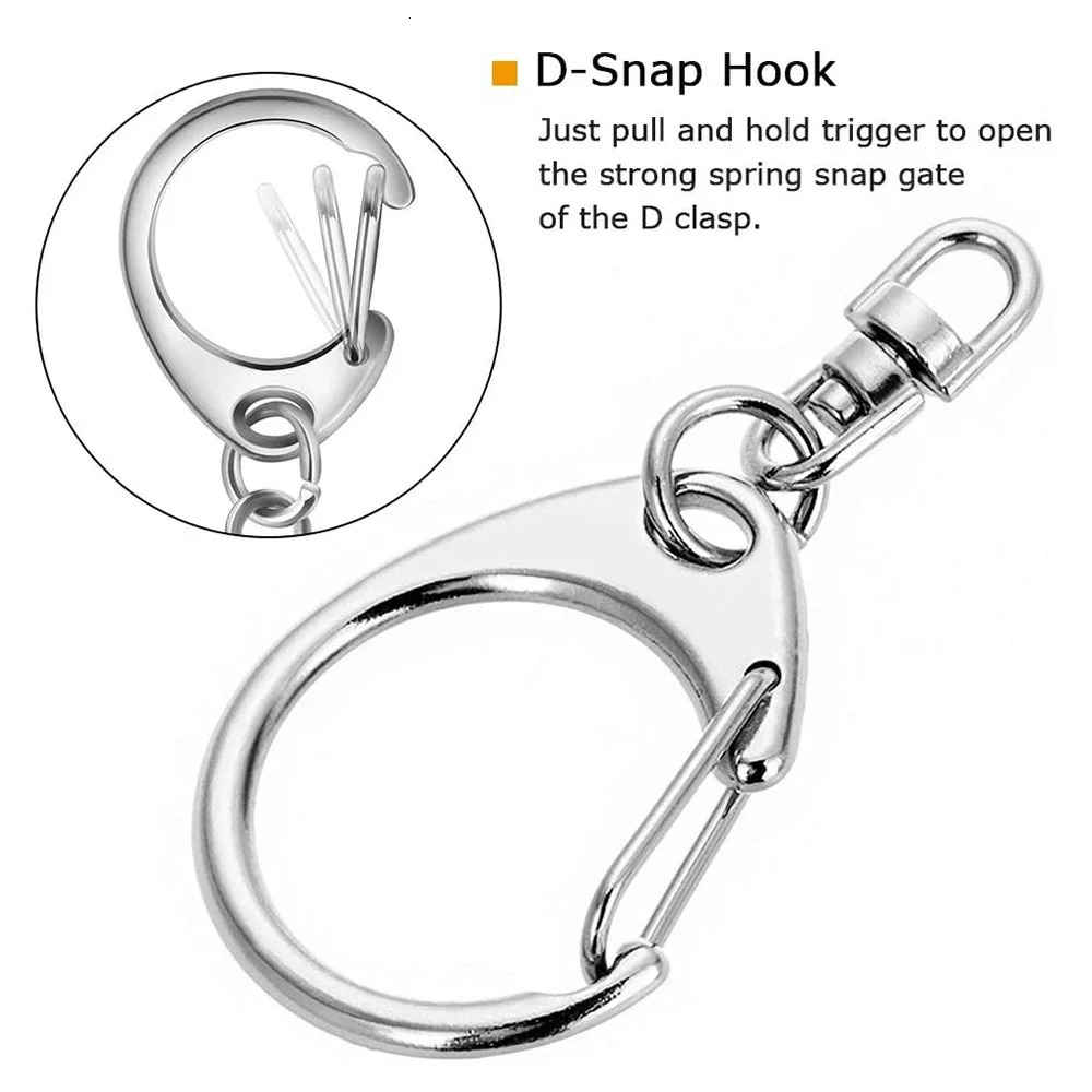 100pcs Lobster Clasp Keychain Clip Swivel 8 Shape Clasps Lanyard Snap Hook for DIY Crafts Key Chain Lobster Claw Clasp Wholesale 240112