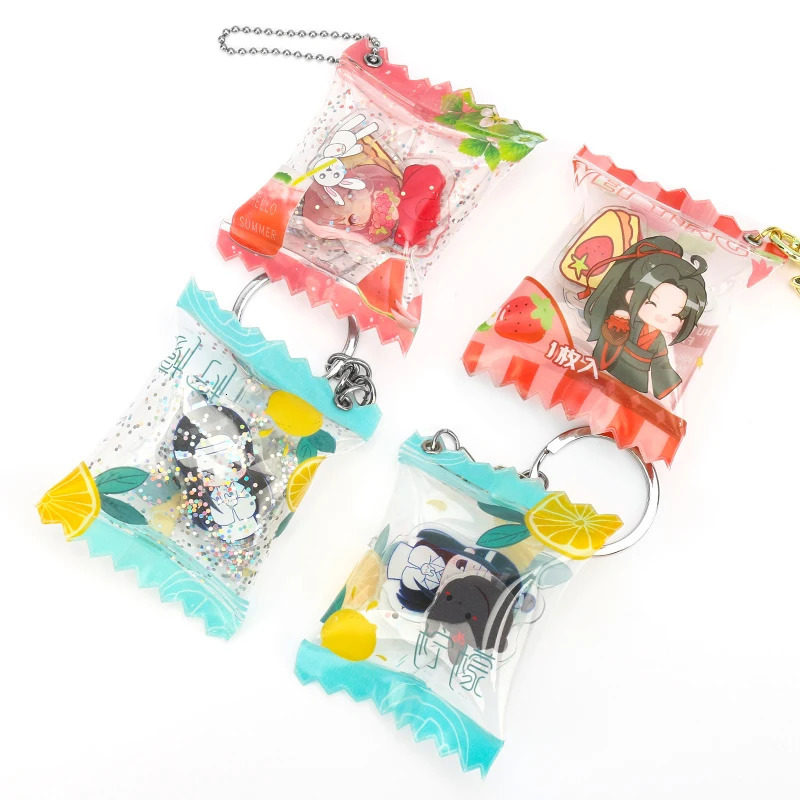 10pcs Vograce Custom Candy Keychain Personalized Acrylic Shaker Key chain Pendant Puffed Air Charms 240112