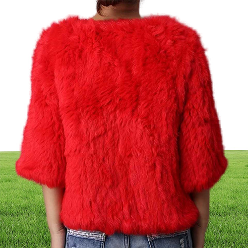 FXFURS Knitted Rabbit Fur Poncho Women Fashion Fur Sweater 100 Real Fur Jackets Girl039s Pullover CJ1912137730426