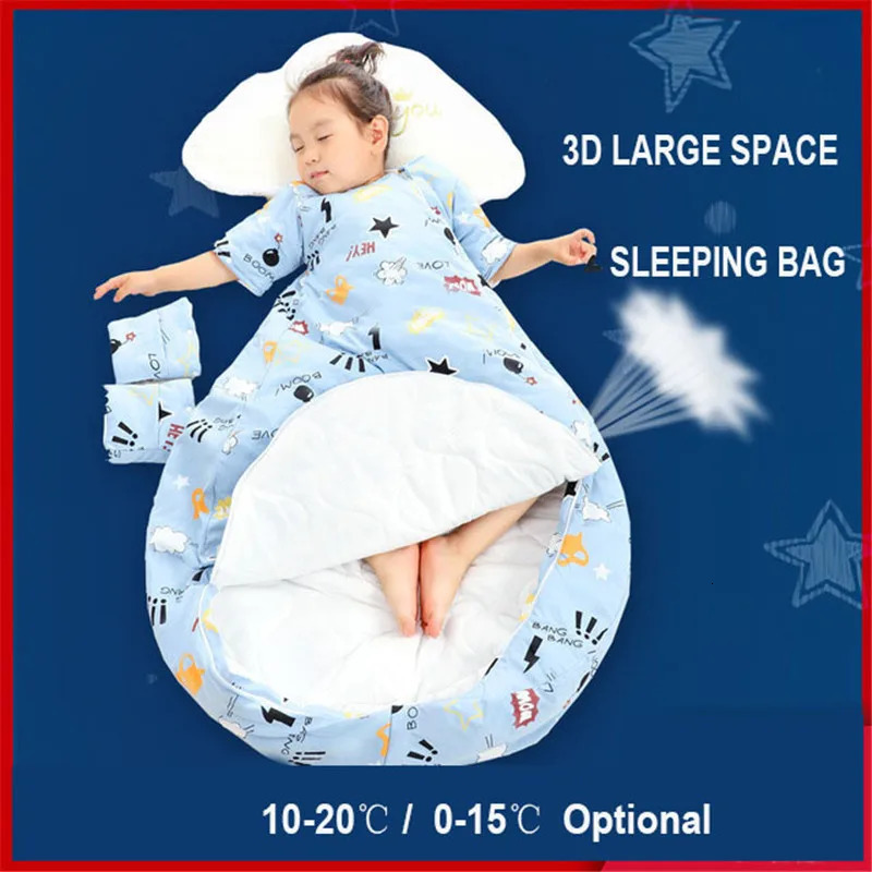 Four Seasons Round Bottom Baby Sleepsack Removable Sleeve Boys Sleep Sack Girls Baby Kids Children's Sleeping Bags 240112