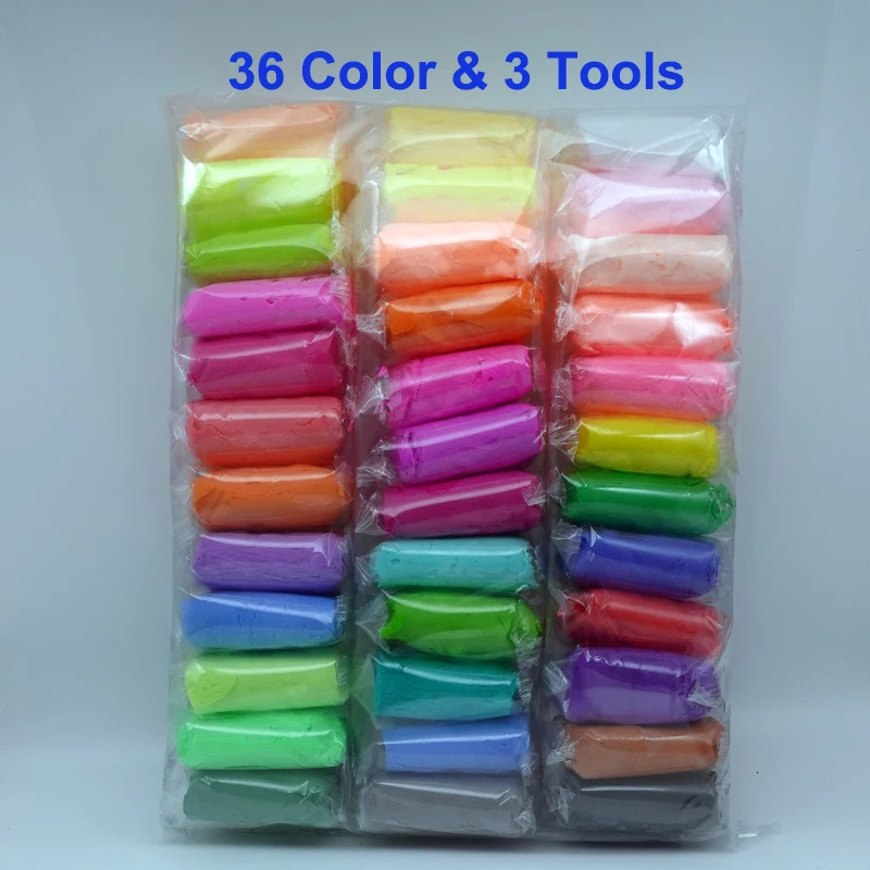 36 Colors Air Dry Plasticine Modeling Clay Educational 5D Toy For Children Gift Play Dough Light Playdough Slimes Kids Polymer 240112