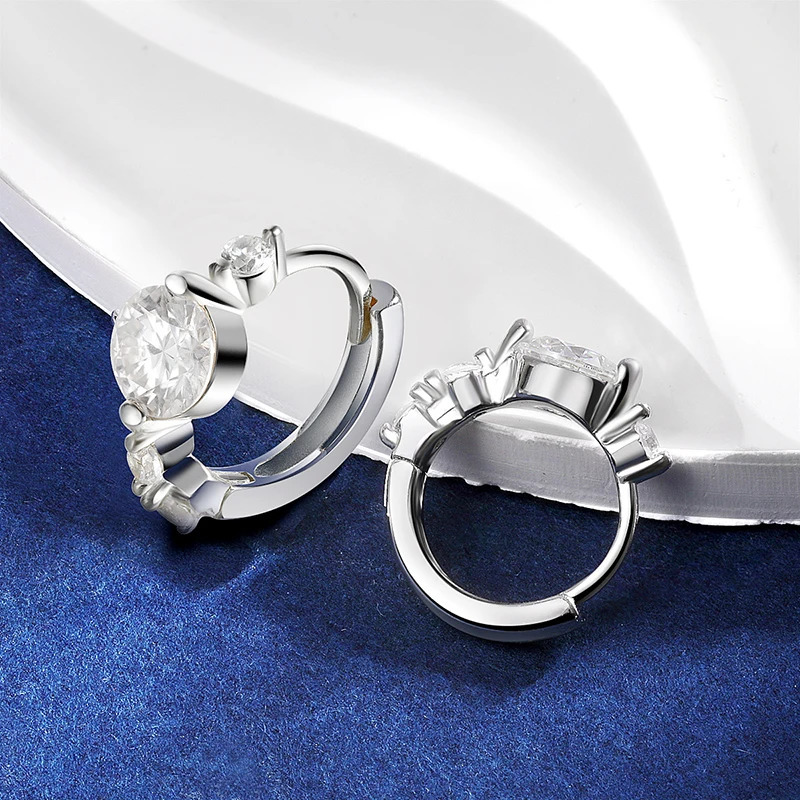 TBCYD 5mm D Color Hoop Earrings For Women With GRA S925 Sterling Silver Ear Clasps Buckle Original Fine Jewerly 240112