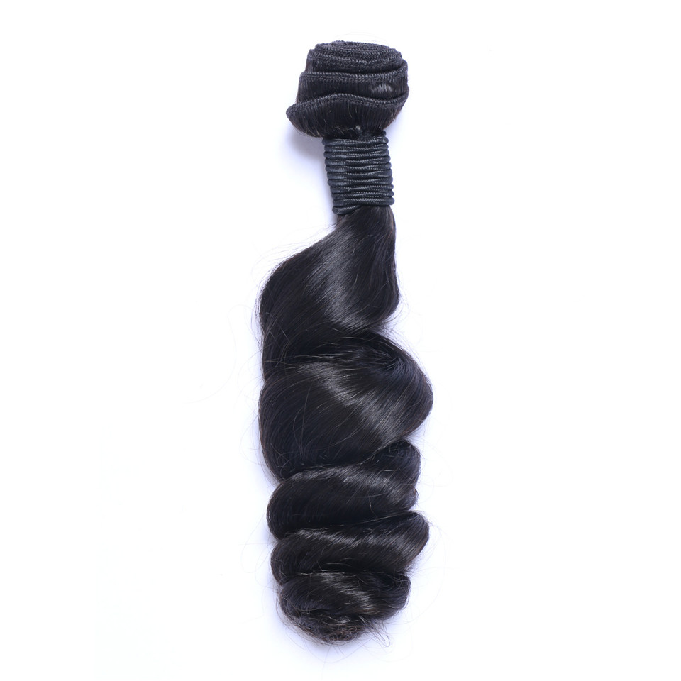 Brazilian Loose Wave Human Virgin Hair 3 Bundles with 13x4 Transparent Lace Frontal Ear to Ear Full Head Natural Color