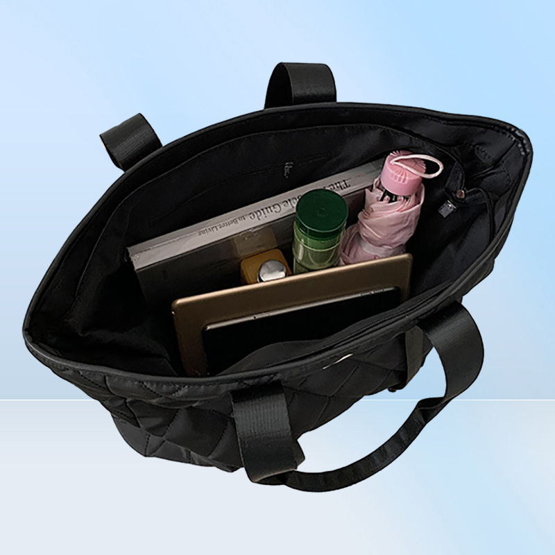 Gauges Fashion large capacity shopping bag new rhombus ladies shoulder bag simple texture nylon cloth handbag wallet