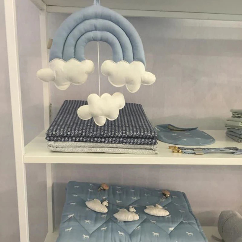 Baby Bed Around Bumper Bar Crib Cot Room Clouds Accessories For Infant Baby Bedding Set Toys Kids Crib Pendant 240112